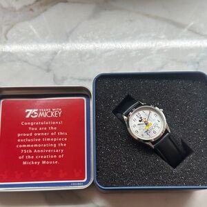 MINT Unworn Disney "75 Years with Mickey" Watch & Collector Tin